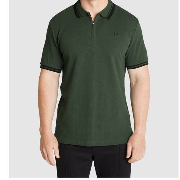 Johnny Bigg Xavier Zip Neck Polo Shirt NWT Forest Green US 4XL - Picture 1 of 9